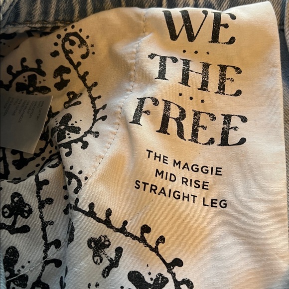 Free People We the Free The Maggie Midrise Straight Leg Size 10 EUC Boho Western - Picture 5 of 11
